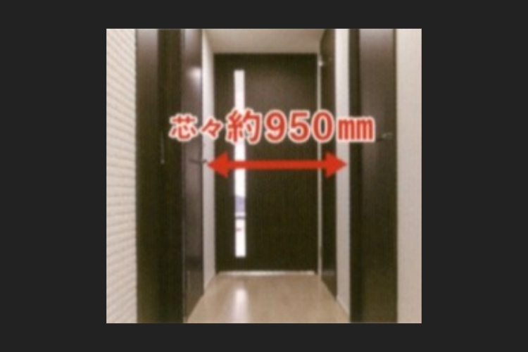 グランセンス吉川美南パークサイドコート・セントラルレジデンスのゆとりある廊下幅