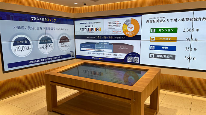 グランセンス吉川美南パークサイドコート・セントラルレジデンスの店頭パネル＆デジタルサイネージ